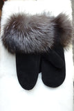 Sheared Beaver Lined Ladies Mittens