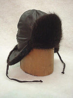Bomber Hat Dyed Black Beaver